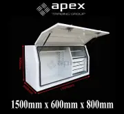 NEW 2.5MM TOOLBOX CHECKER POWDER COAT TOOL BOX-UTE TRUCK STORAGE-1568FDCPWL