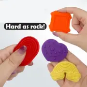 6pcs Texture Silicone Worry Stones For Children Emotional Balances And Calmness