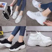 在飛比找Yahoo!奇摩拍賣優惠-韓國 網格綁帶厚底休閒鞋～出清224.5白色