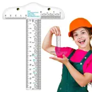 Clear Acrylic T-ruler 6 Inch Dual Measuring Scale Reference Ruler