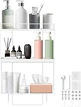 RdjEokf Over Toilet Storage Shelf, Metal 3 Tier Above Toilet Storage Organizer, No Drilling Over The Toilet Storage Cabinet, for Bathroom Toilet Paper Storage, for Shampoo Soap (White)