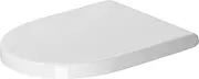 Duravit Starck 3 Toilet Seat with Soft-Close Mechanism, Urea Duroplast Toilet Lid with Stainless Steel Hinges, White, 61.9 x 37.2 x 5.1 cm