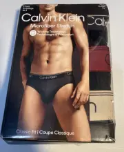 Calvin Klein Men's 3-Pack Microfiber Hip Briefs Black MSRP $47.50