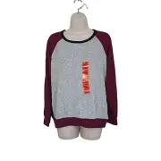 NWT Buffalo David Bitton Women's Blouse Long Sleeve Baseball Raglan Size M