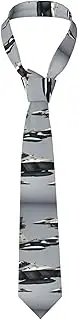 [YANYU] Aircraft Fighter Jets Print Men Necktie Classic And Stylish Ties For Business Weddings And Special Occasions, Black