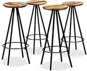 Bar Stools 4 pcs Solid Reclaimed Wood Bar Chair