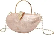HAODEE Fashion Leaf Lock Acrylic Bag Dinner Bag Wrist Bag Evening Bag Shoulder Chain Bag Phone Bag