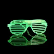 Green LED Glasses Light Up Shutter Shades Sunglasses Glow In The Dark Neon Party