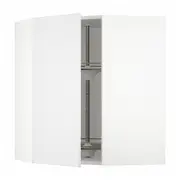 METOD corner wall cabinet with carousel, white/Stensund white, 68x37x80 cm