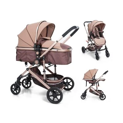 2 in 1 Convertible Baby Stroller Bassinet Newborn Reversible Bassinet Pram Fo...