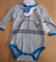 Baby Essentials Hoodie Novelty Bodysuit + Socks 6 Months