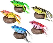 Weedless Topwater Frog Lure Kit, Realistic Soft Swimbait for Bass Trout in Freshwater Saltwater, Floating Fishing Bait with Tackle Box