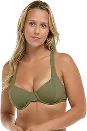 [EIDON] Women's Maya Soft Underwire Bikini Top with 2-Way Tie Back in D, Dd, E & F Cups