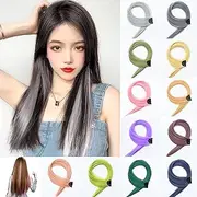 5 Pieces Clip In Straight Highlight Hair Extensions, Beauties Factory Natural Color Upgraded Synthetic Pantone Ash Grey Pink Blue Green Mauve Blonde Colors (I - Ash Mauve)