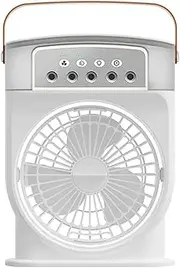 Portable Air Conditioner Fan,Water Mist Fans with 7 Colors LED Lights, USB Rechargeable Desk Fa-n with Portable Handle Air Cooler for Home Office Bedroom Table and Desktop