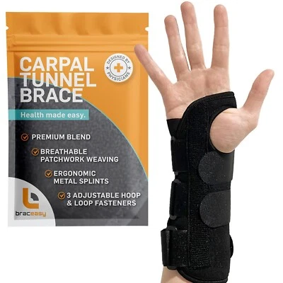 BracEasy Carpal Wrist Support Brace/Hand Brace For Carpal Tunnel Right hand