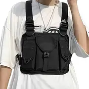 Chest Pack - Motorcycle Chest Bag,Adjustable Shoulder Straps Organizer With Multiple Pockets For Running Fishing Outdoor Sports Activities