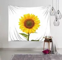 在飛比找Yahoo!奇摩拍賣優惠-優選精品-北歐風ins掛布向日葵太陽花墻面背景裝飾畫布掛毯桌
