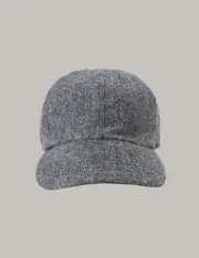 Hawes & Curtis Grey Herringbone Lambswool Cap Size: One Size