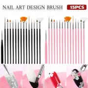 Nail Art Design 15pcs Brushes Set Dotting Painting Drawing Polish Pen Tool Kit
