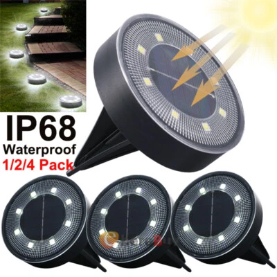 1-4pcs Solar Pathway Lights Outdoor Landscape Solar Waterproof Garden LED Lights