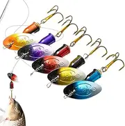 Fishing Lures Spinner Baits | 5X Colorful Sequin Copper Bell Trout Rig Jigs | 360 Degree Rotation Swimbait Jig Lure, Fishing Lures Spoon Lures for Rivers, Lakes, Offshore, Streams