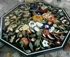 30" Octagon Black Marble Coffee Table Console Bar Handmade Work Mosaic Furniture