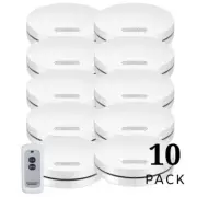 AUSTRAL AS3786 Interconnected Photoelectric Smoke Alarm 10 Pack with Free Remote