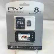 PNY 8 GB Micro SD Card and Adapter - Never Opened Packaging