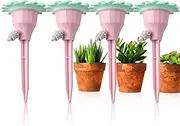 Joyeee 4PCS Plant Watering Stakes, Plant Watering Spikes Devices Plant Container Accessories Terracotta Automatic Waterer Irrigation Drippers Equipment Self Water for Garden Indoor Outdoor Plants