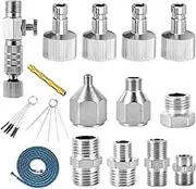 16PCS Airbrush Adapter Set Includes 12PCS Airbrush Adapter Kit Fitting Quick Release Disconnect Fitting Connector,Airbrush Hose with Airbrush Spray Cleaning Repair Tool for Air Compressor