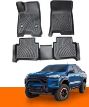 Floor Mat. Liners set 1st & 2nd Row W/P Non-Slip for Chevrolet Chevy Color