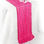 Hot Pink Cheesecloth Table Runner 10FT Gauze Rustic Cheese Cloth Dining Table Decor Runners Long for Party Baby Shower Bridal Wedding Birthday Decorations 1Pack 35x120 Inches