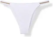[Generic] Womens Swim Bottoms Women Low Waist Brazilian Bikini Bottom Swimwear Briefs Beachwear Brazilian Bikini Bottom Side Tie Thong Bathing Swimbottom Womens Bathing Bottoms (1-White, XL)