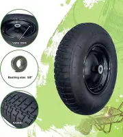 2-Pack 4.80/4.00-8" Pneumatic Wheelbarrow Wheel and Tires with 3"- 7" Center Hub