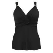 NWT Miraclesuit Women's Black Equinox Tankini Swim Top Size 38D MSRP$128