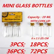 19ml Craft Mini Small Tiny Clear Glass Bottles Jar Cork lid Stopper Vials DIY