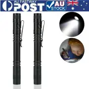 2PCS ➡️TACTICAL FLASHLIGHT SMALL LED Torch Light Mini Pen MICRO TINY Penlight AU