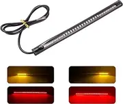 Kinstecks 48LEDs Flaxible Motorcycle LED Light Strip Turn Signal Brake Light Driving Light Universal for Motorcycles Motorbikes ATVs Scooters Vehicles-Amber/Red