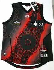 2022 AFL Under Armour Essendon Bombers Indigenous Dreamtime Guernsey MED BNWT