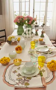 [Giambattista Valli Home] Set-of-Four Printed Linen Placemats
