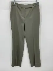 Talbots Pants Womens 4 Gray Flat Front Stretch Straight Leg Made in Italy NWT