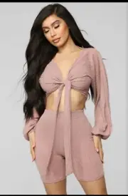 Fly Away With Me Biker Set - Mauve size 1XL FashionNova