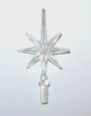 SNOWFLAKE STAR Iridescent Aurora CLEAR SMALL Ceramic Tree TINY TOPPER SPECIAL