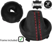 RED STITCH REAL LEATHER SMG GEAR BOOT+ PLASTIC FRAME FOR BMW E46 1999-2005 (for: BMW)