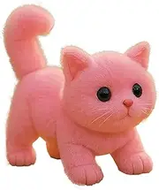 My Realistic Robot Cat Toy-Bring Endless Joy and Warmth, Electric Fake Kitten Stuffed Doll for Cat Lovers, Interactive Cat Plush Can Walk, Meow, Wag Its Head and Tail