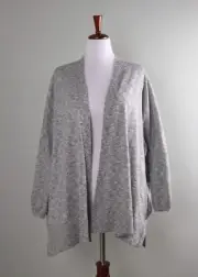 ANN TAYLOR LOFT NWT $69 Heather Gray Sparkle Cardigan Sweater Top Size Large