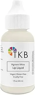 TKB Lip Liquid Color | Liquid Lip Color for TKB Gloss Base, DIY Lip Gloss, Pigmented Lip Gloss and Lipstick Colorant, Moisturizing, Made in USA (1floz (30ml), Pigment White)