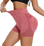 [Generic] Summer Feeling Light Soft Yoga Shorts for Women Stretch Booty Workout Biker Shorts Butt Lifting Scrunch Gym Shorts - High Waist Sport Shorts Non-See-Through Exercise Shorts for Running Gymout