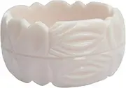 [Pure Hands] Foliage of Wonder - Hand-Crafted Charm Resin Bangle-Bracelet in an absolute Winter White Color, Abstract Foliage design Stain Retardant Finish (Resin Jewelry - Medium Hand Size).